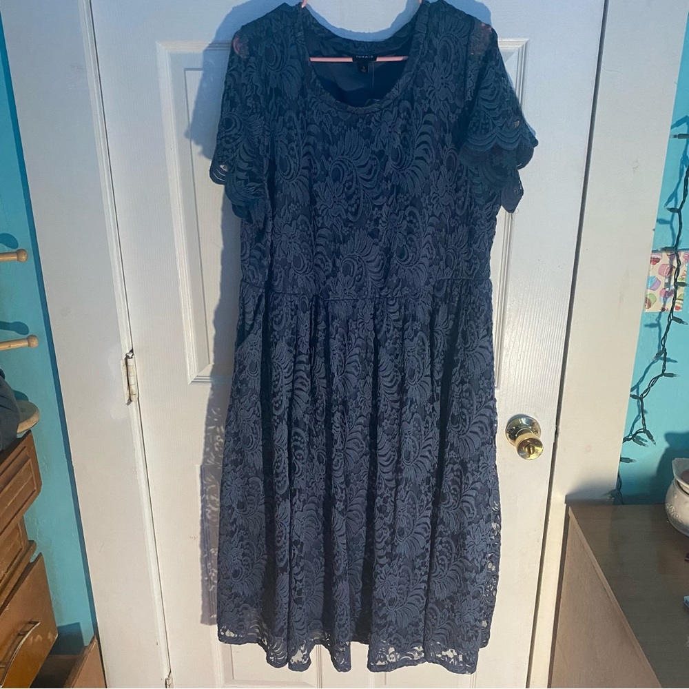 NWT Torrid navy blue lace dress